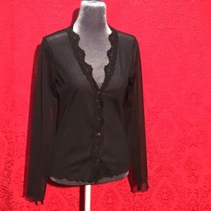 🌼Vintage🌼 Jazzy sheer mesh blouse size medium